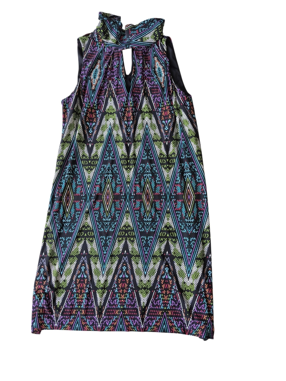 London Times Multicolor Aztec Halter Dress